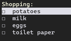 Shopping List