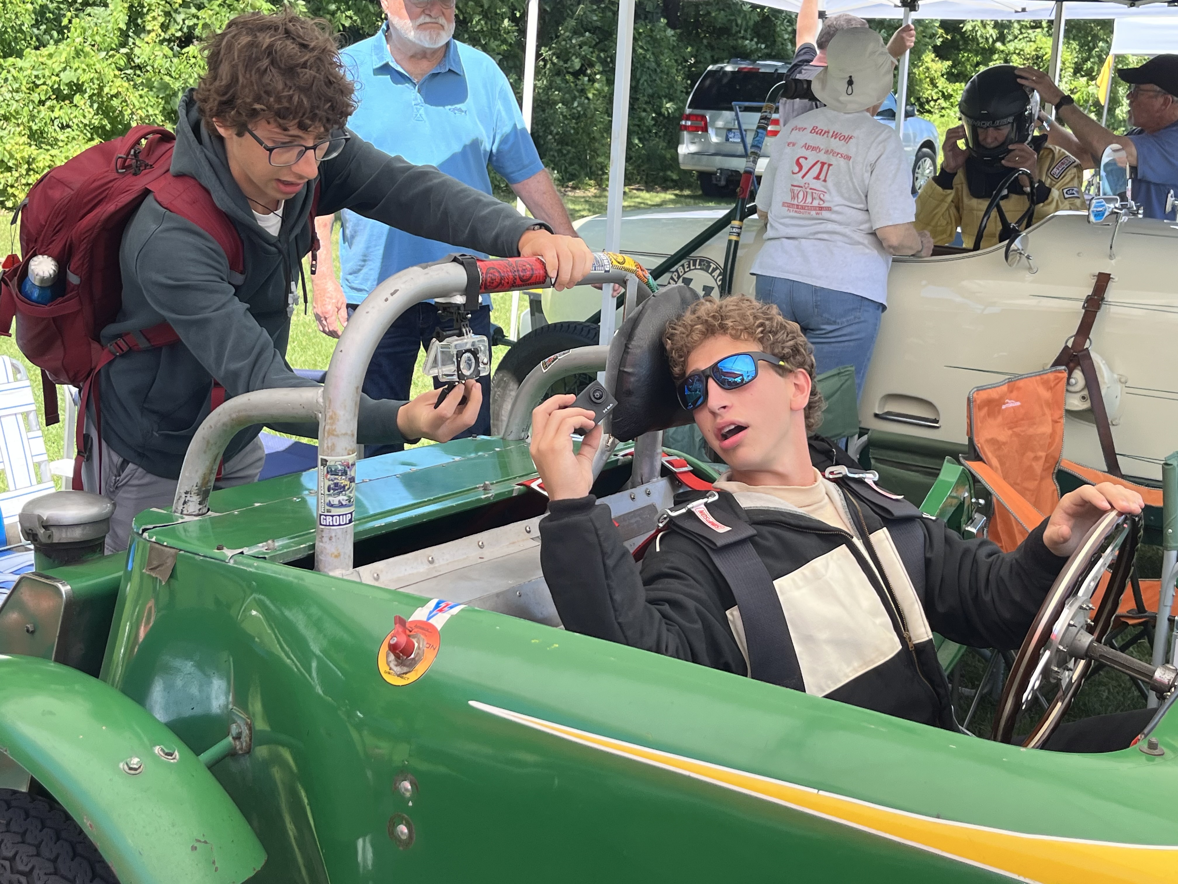 Prepping the car for racing