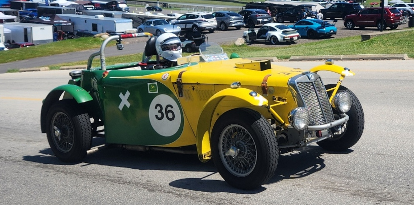 Racing a 1954 MG TF vintage racing car