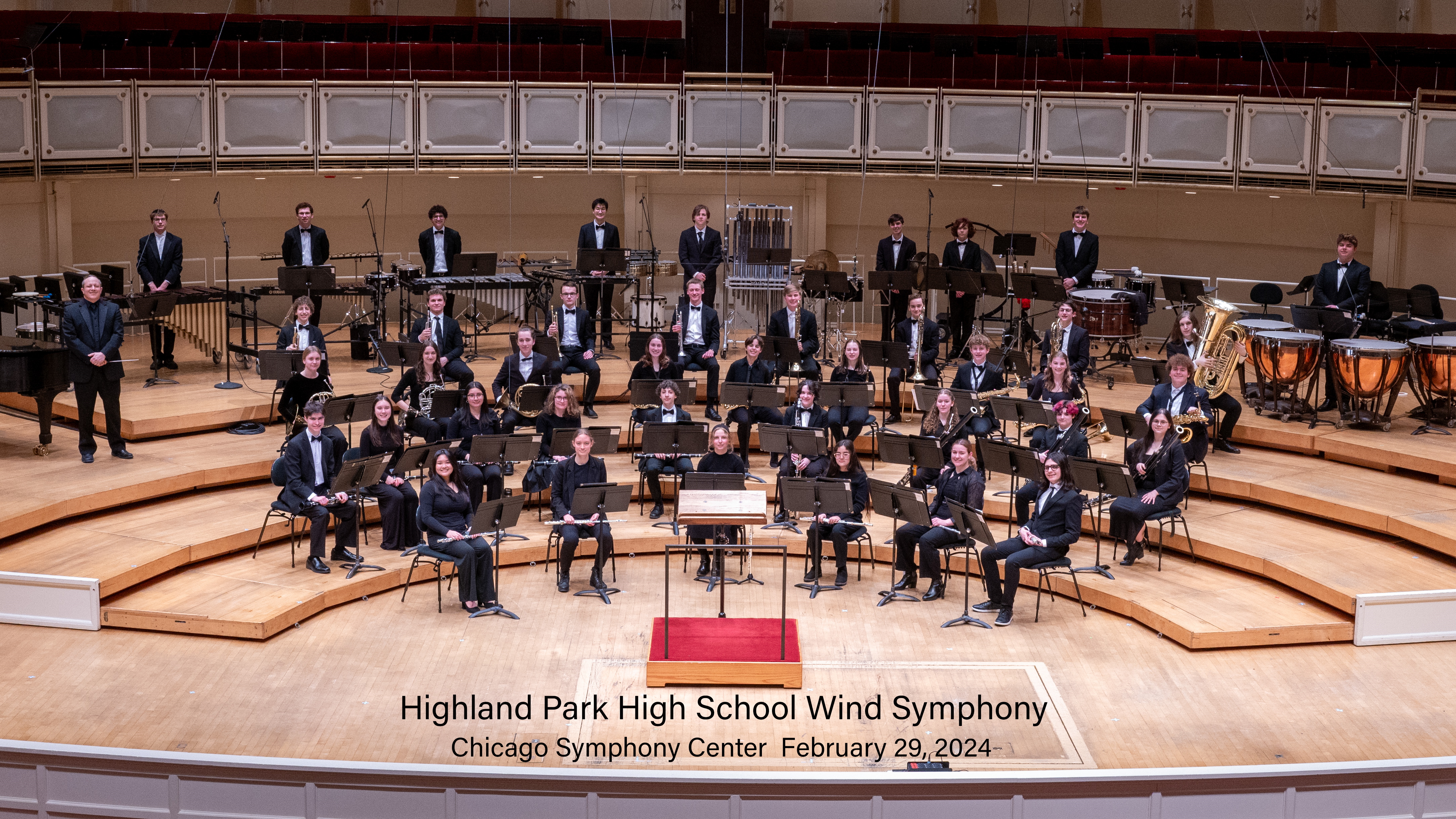 Posed photo on stage at Chicago Symphony Center