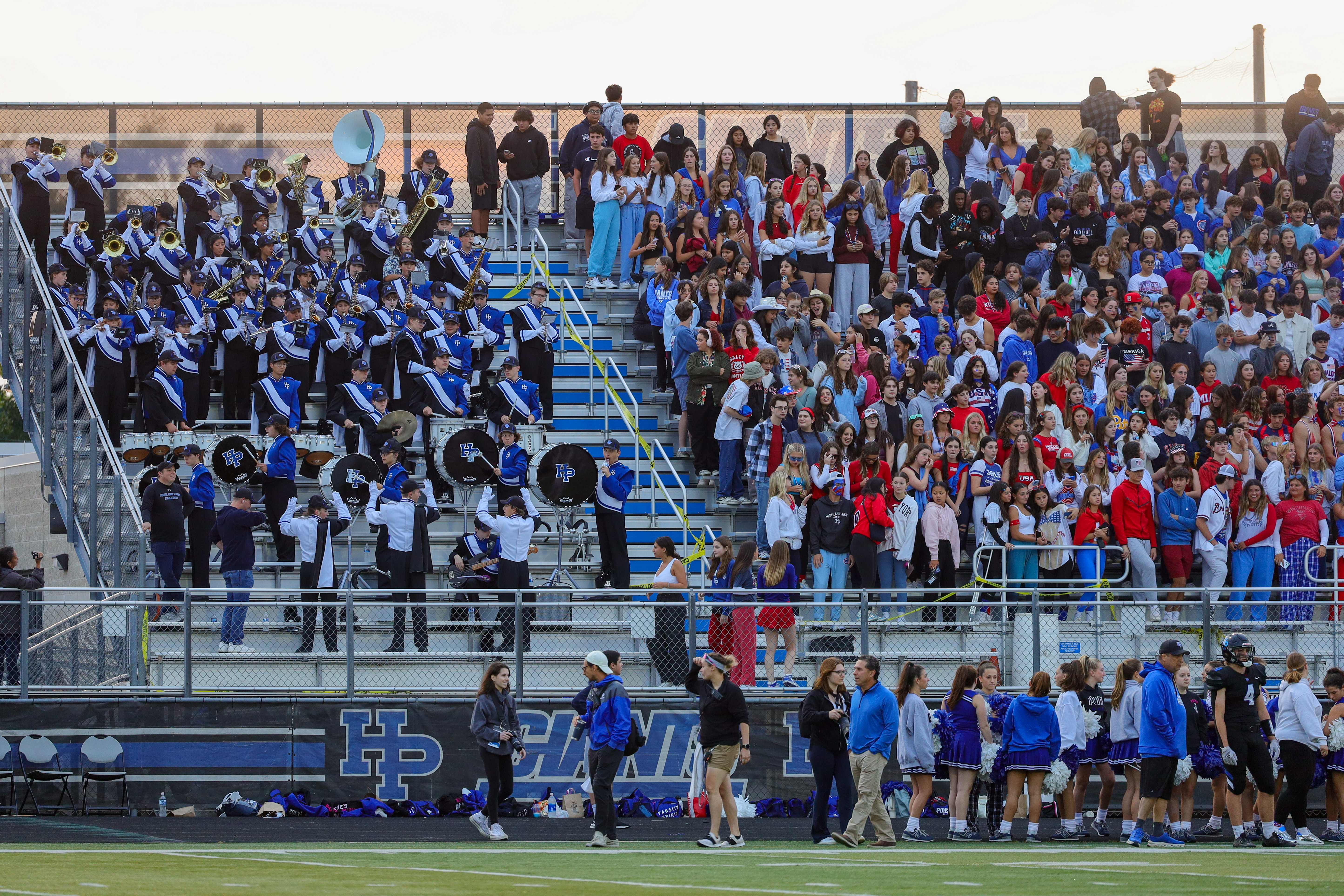 USA themed marching band student section