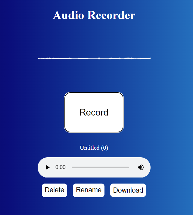 Screenshot of audio recorder