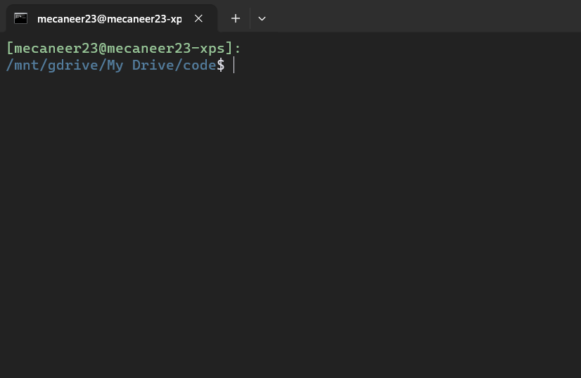 Screenshot of terminal with .bashrc active