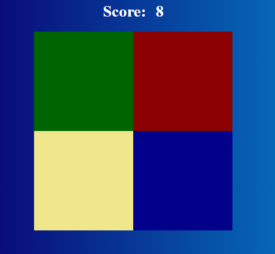 Screenshot of Simon Says game